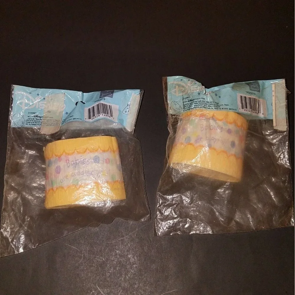 VTG 2 packs Disney Baby Shower Crepe Paper Streamers Yellow Hallmark Party